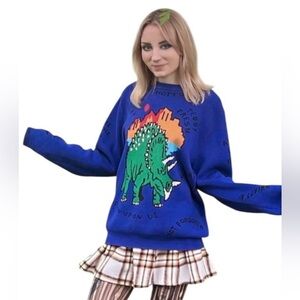 TEDDY FRESH GONE BUT NOT FORGOTTEN SWEATER BLUE SIZE MEN XS WOMEN M-L NWT UNISEX